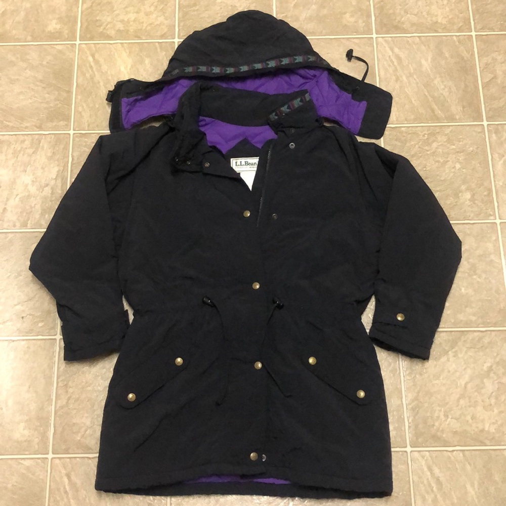 Vintage l.l. Bean parka coat aztec tribal geo